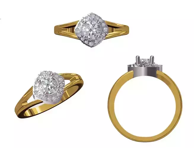 Women Wedding Engagement Ring STL FBX JCD Details