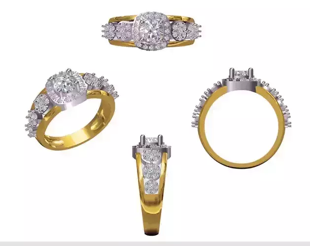 Women Wedding Engagement Ring STL FBX JCD Details