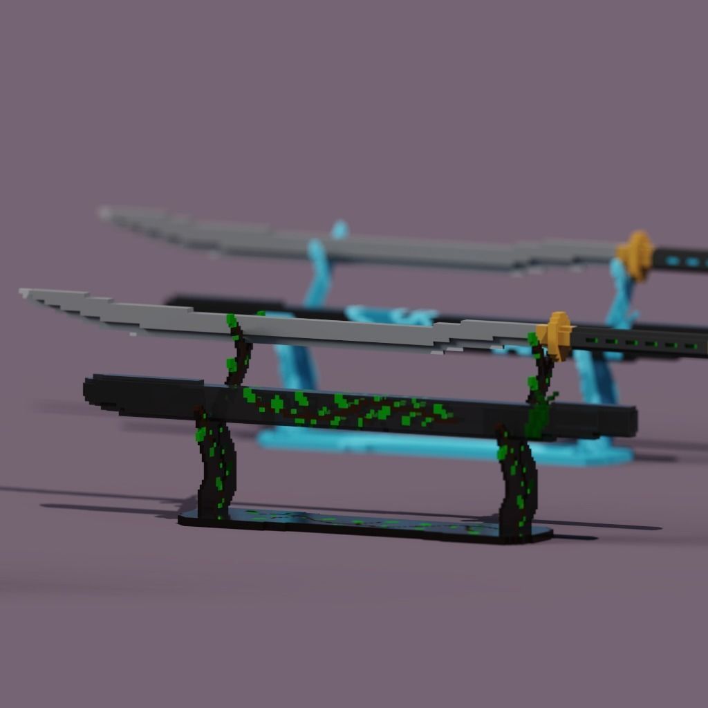 catans with the elements 3D model_2