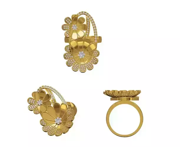 Women Wedding Engagement Ring STL FBX JCD Details