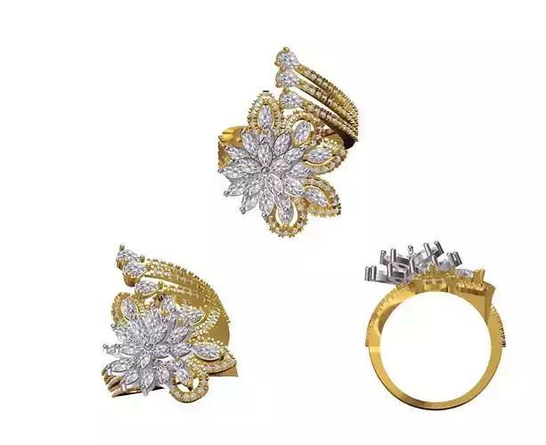 Women Wedding Engagement Ring STL FBX JCD Details