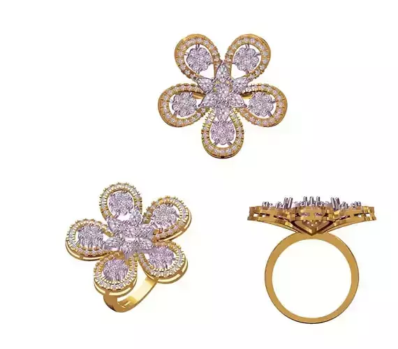 Women Wedding Engagement Ring STL FBX JCD Details