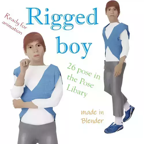 Rigged boy 3D model