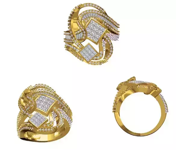 Women Wedding Engagement Ring STL FBX JCD Details