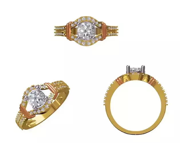 Women Wedding Engagement Ring STL FBX JCD Details