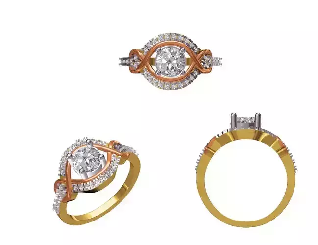 Women Wedding Engagement Ring STL FBX JCD Details