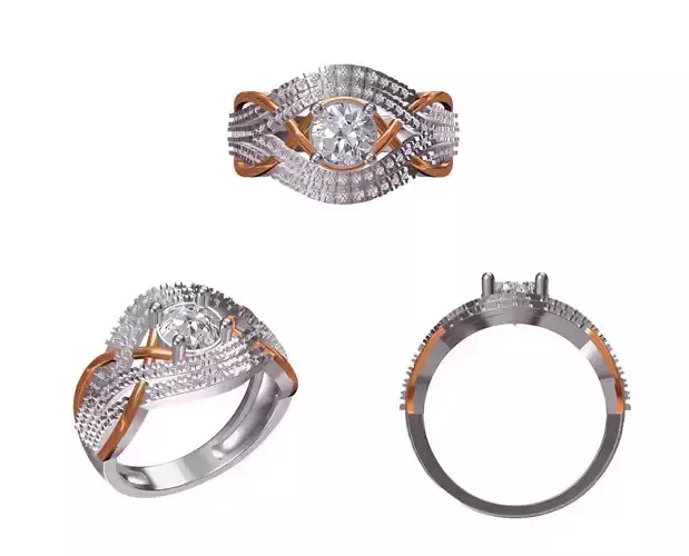 Women Wedding Engagement Ring STL FBX JCD Details