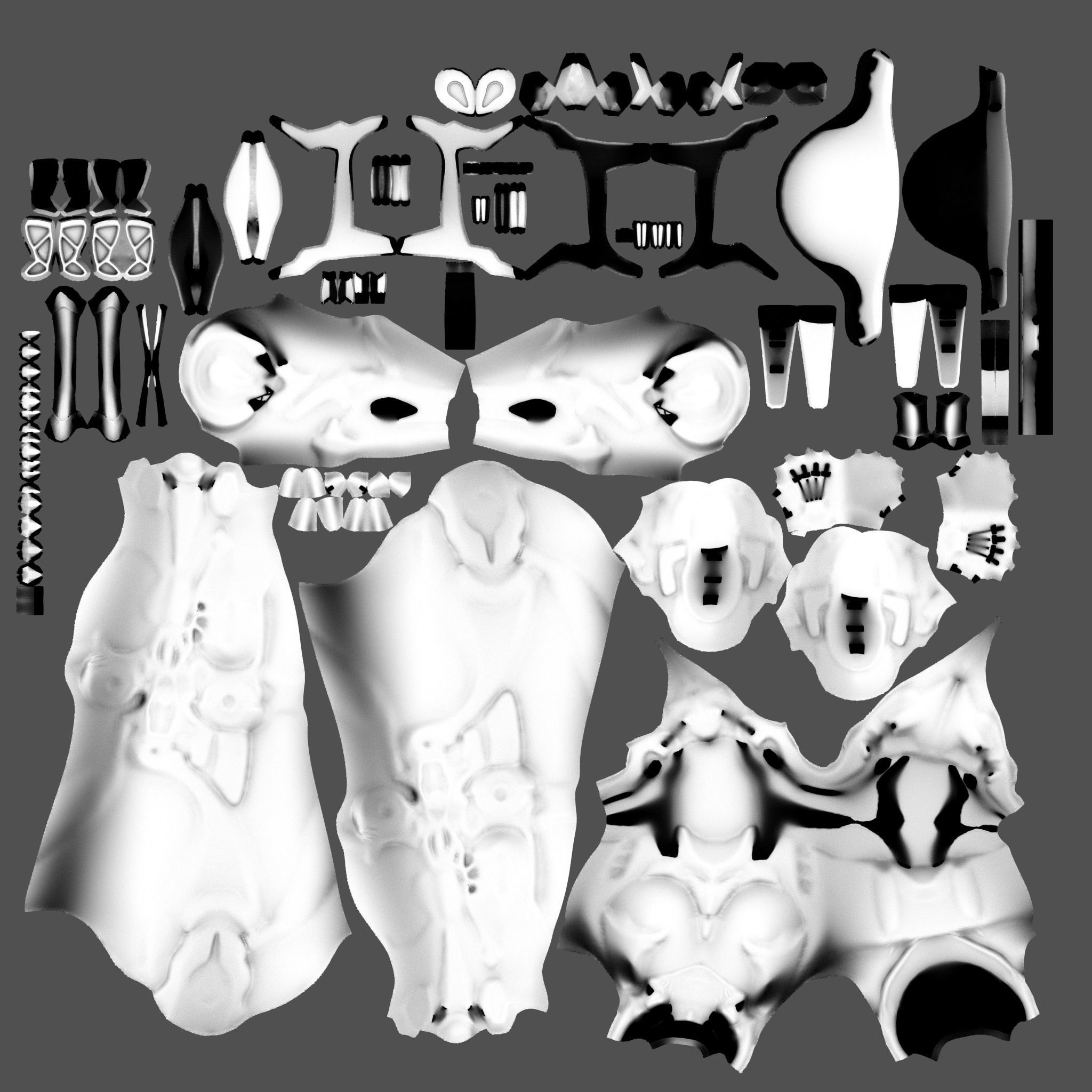 Female Full Body Sci-Fi Orange Black Bodysuit Low-poly 3D model_12