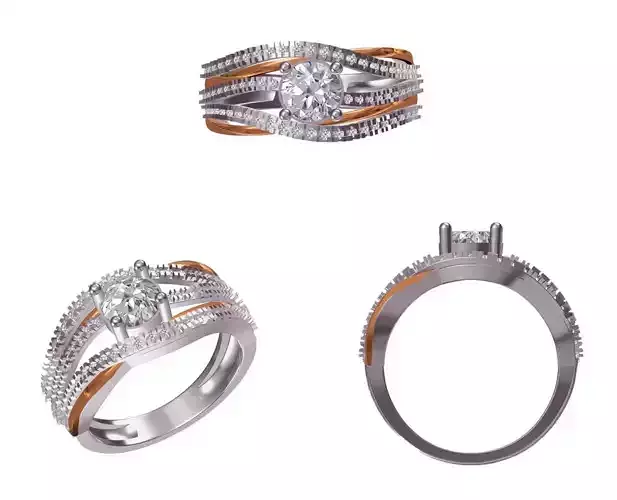 Women Wedding Engagement Ring STL FBX JCD Details