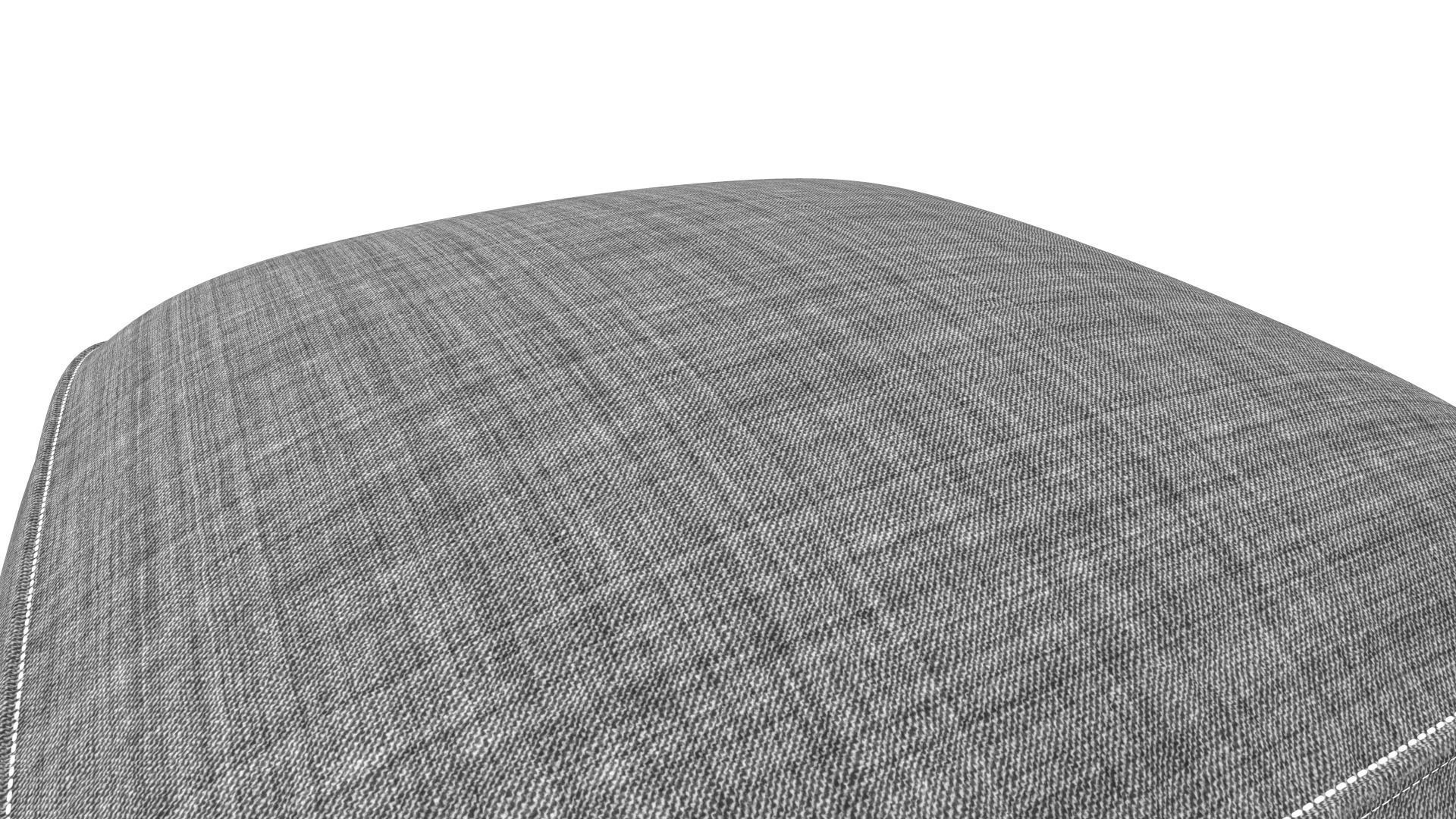 Pouf Grey Fabric AR VR PBR  Lowpoly with game ready Low-poly 3D model_10