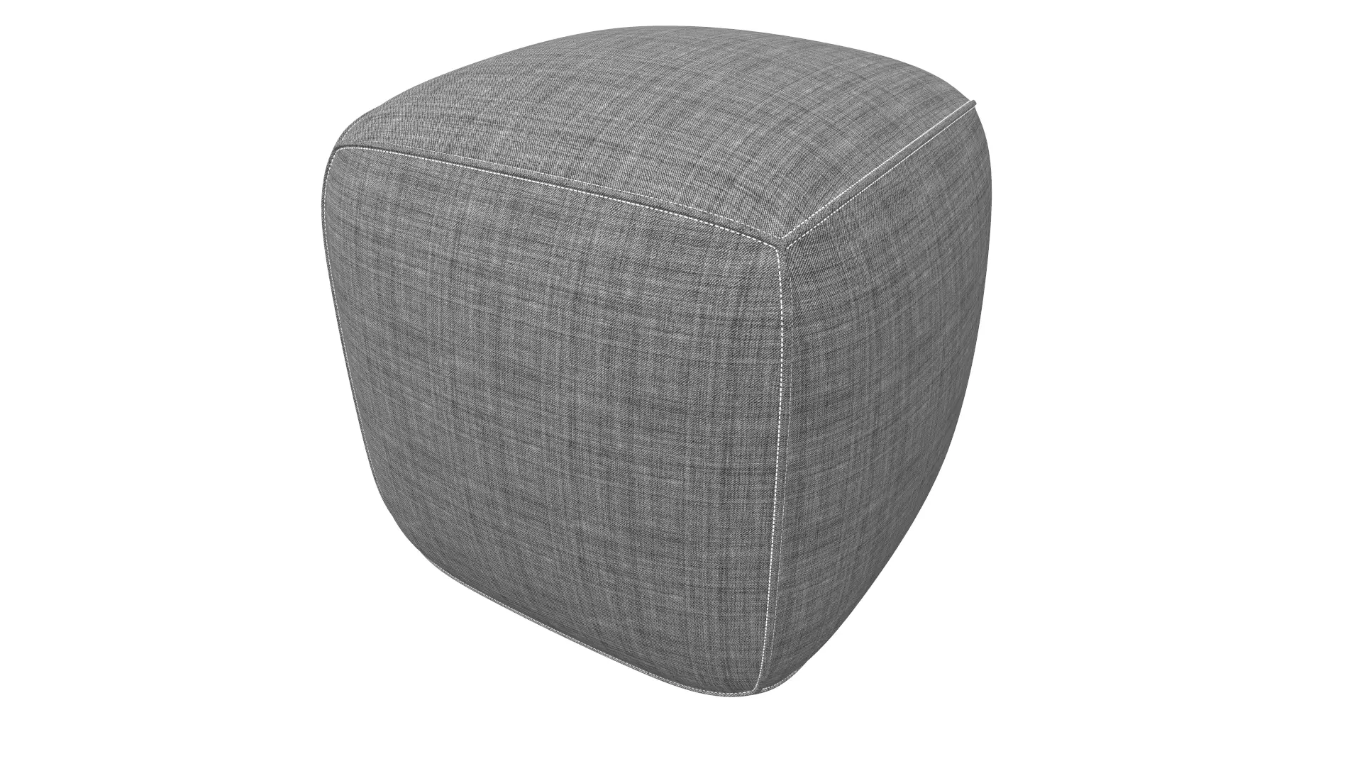 Pouf Grey Fabric AR VR PBR  Lowpoly with game ready Low-poly 3D model_0