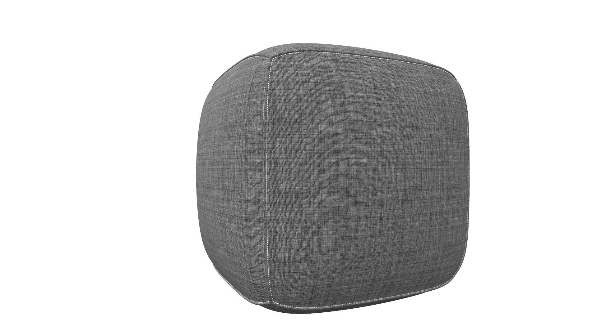 Pouf Grey Fabric AR VR PBR  Lowpoly with game ready Low-poly 3D model_8