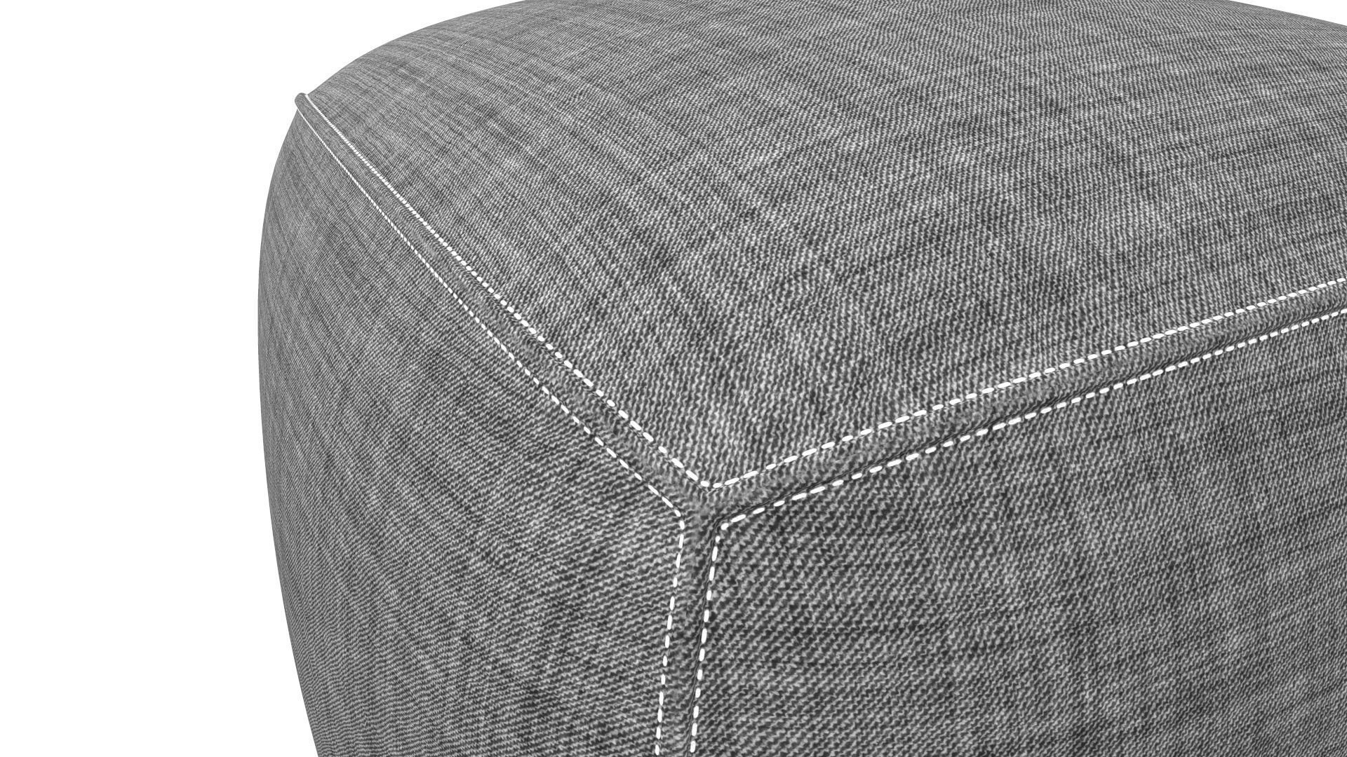 Pouf Grey Fabric AR VR PBR  Lowpoly with game ready Low-poly 3D model_9