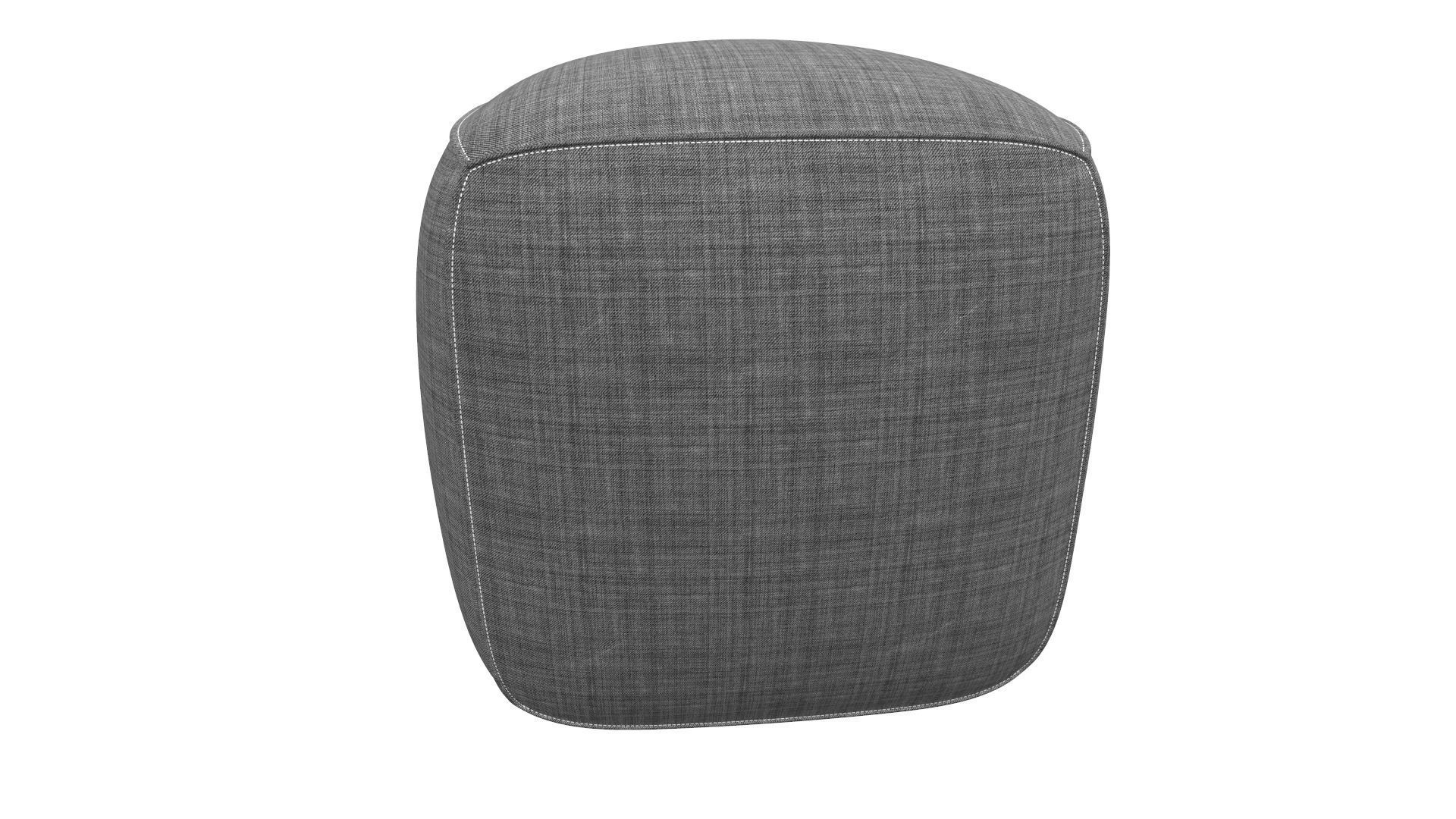 Pouf Grey Fabric AR VR PBR  Lowpoly with game ready Low-poly 3D model_4