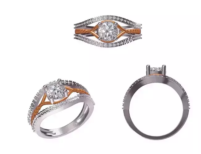 Women Wedding Engagement Ring STL FBX JCD Details