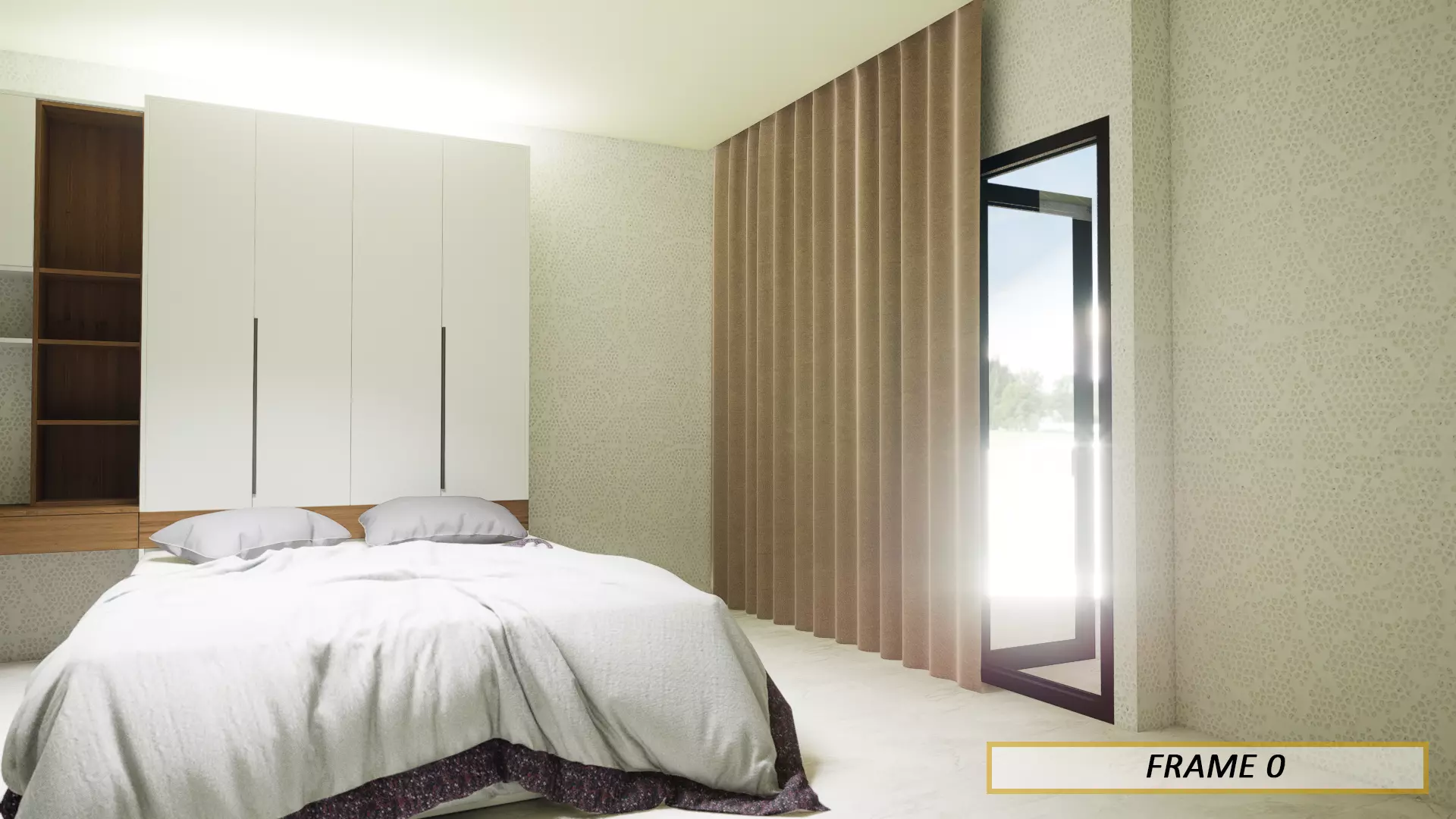 Animated Curtain Blowing in the Wind - Light Breeze 3D model