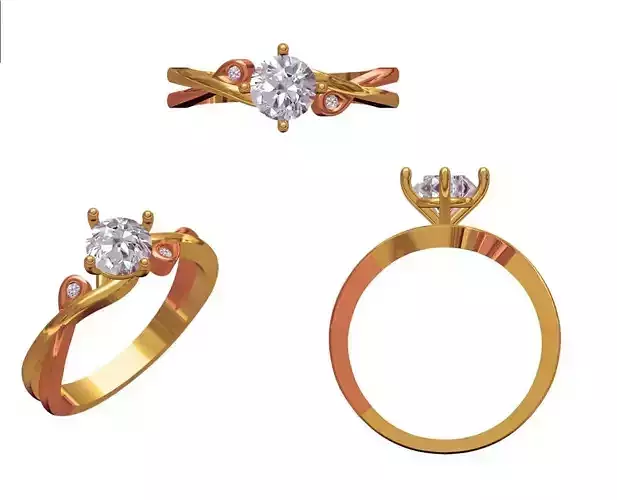 Women Wedding Engagement Ring STL FBX JCD Details