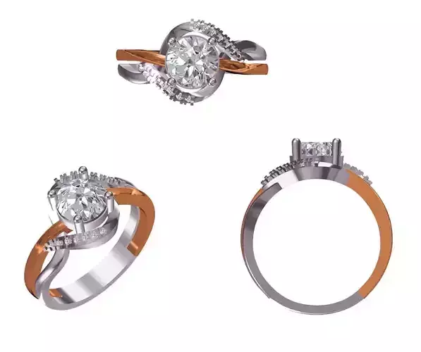 Women Wedding Engagement Ring STL FBX JCD Details