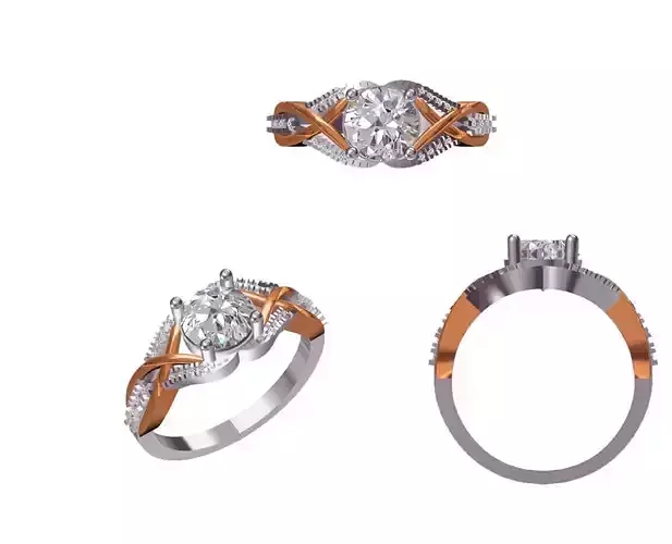 Women Wedding Engagement Ring STL FBX JCD Details