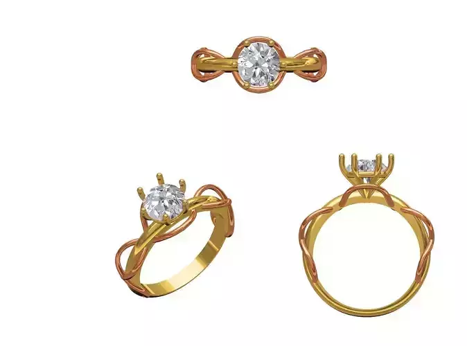 Women Wedding Engagement Ring STL FBX JCD Details