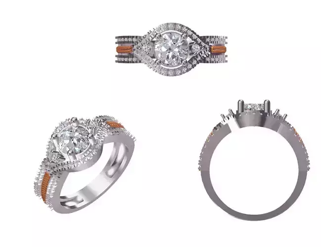 Women Wedding Engagement Ring STL FBX JCD Details