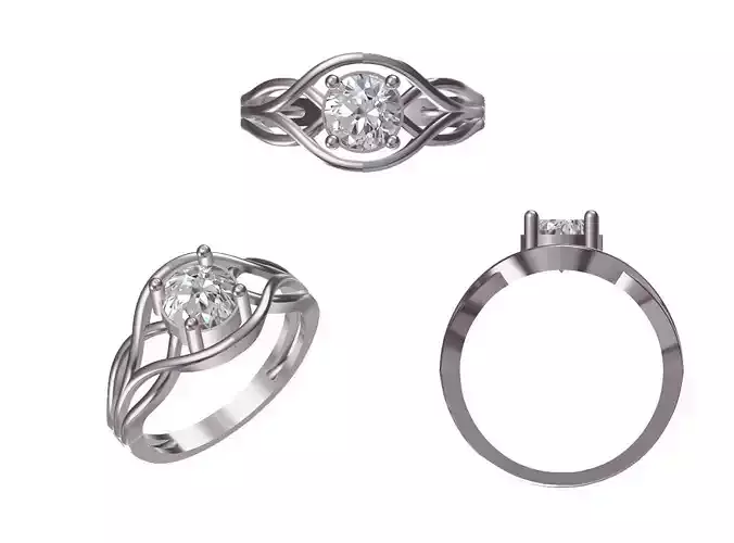 Women Wedding Engagement Ring STL FBX JCD Details