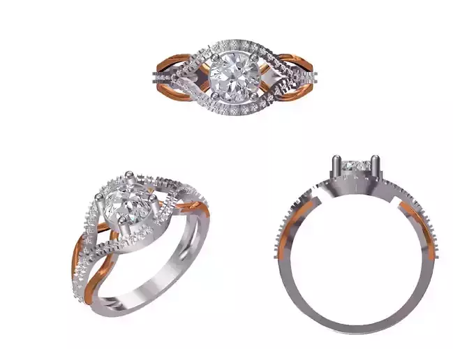 Women Wedding Engagement Ring STL FBX JCD Details