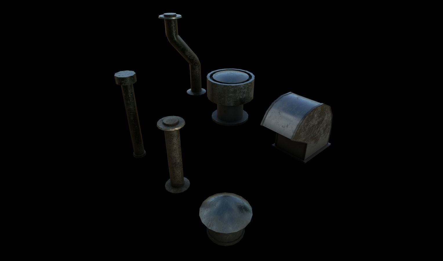 Industrial Props Pack 3 Low-poly 3D model_3