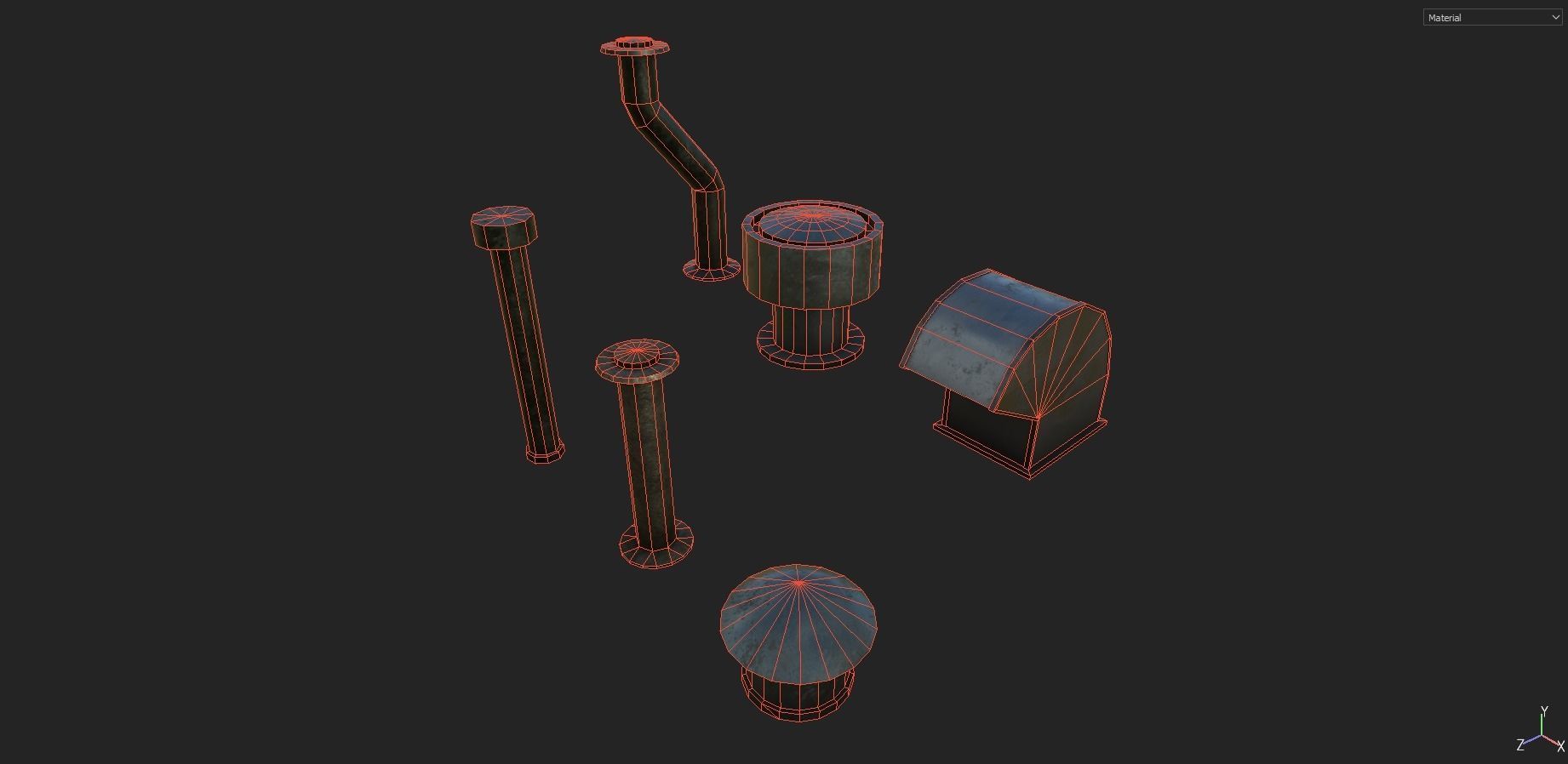 Industrial Props Pack 3 Low-poly 3D model_4