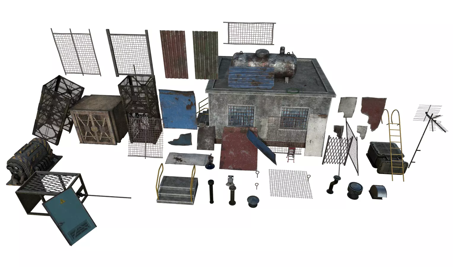 Industrial Props Pack 3 Low-poly 3D model_0