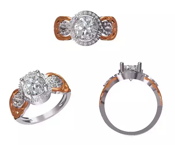 Women Wedding Engagement Ring STL FBX JCD Details