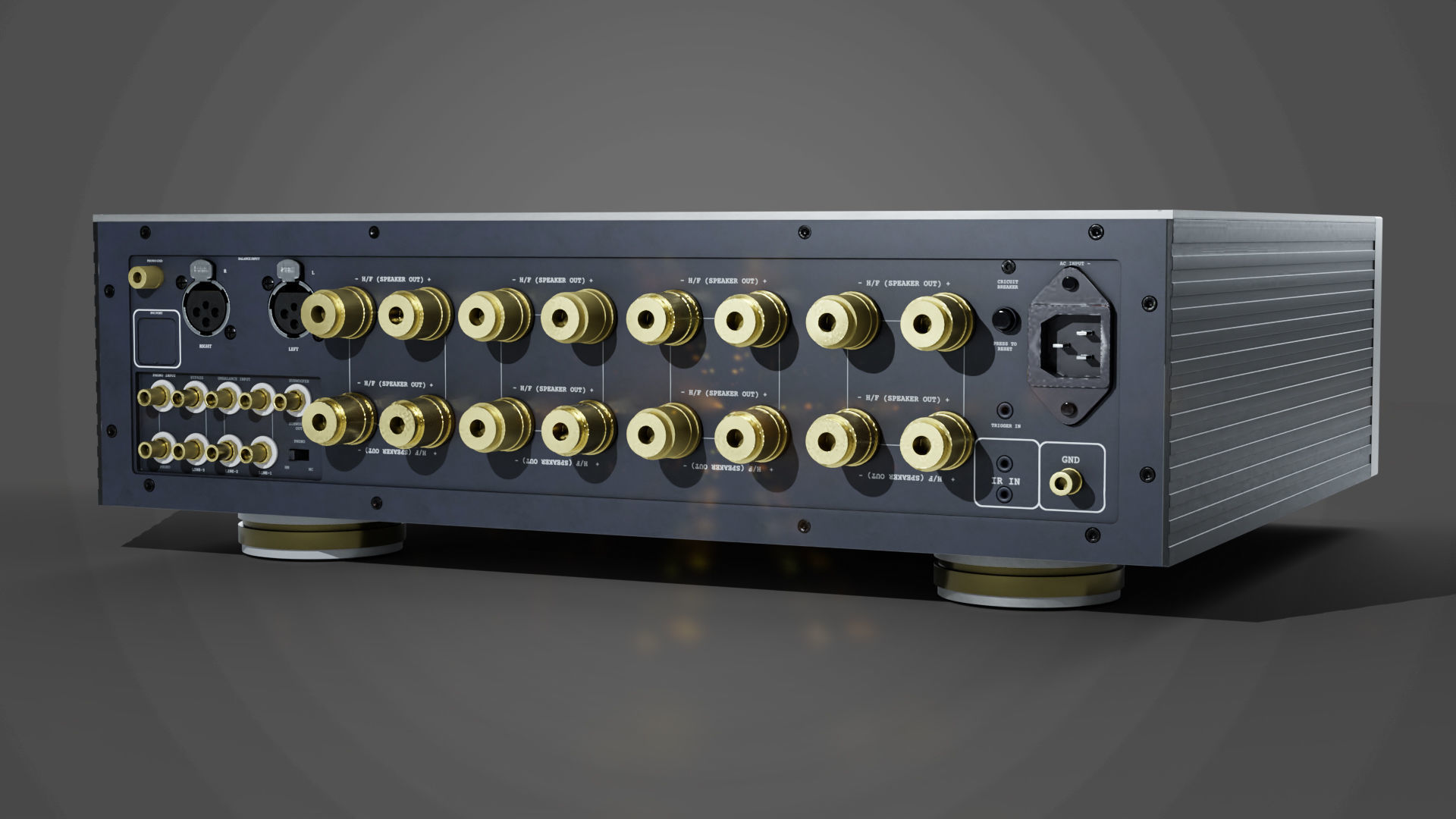 HiFi Rose RA180 Integrated Amplifier Low-poly 3D model_4