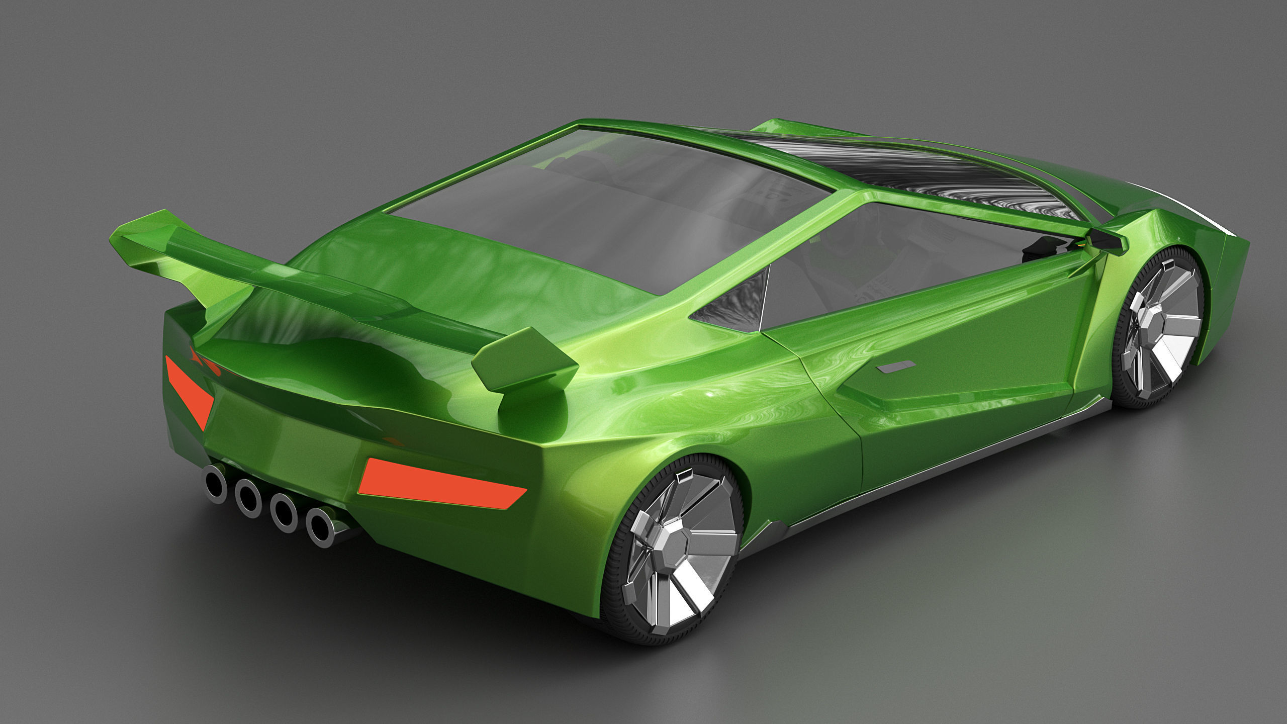 self-made racing car model 3D model_1