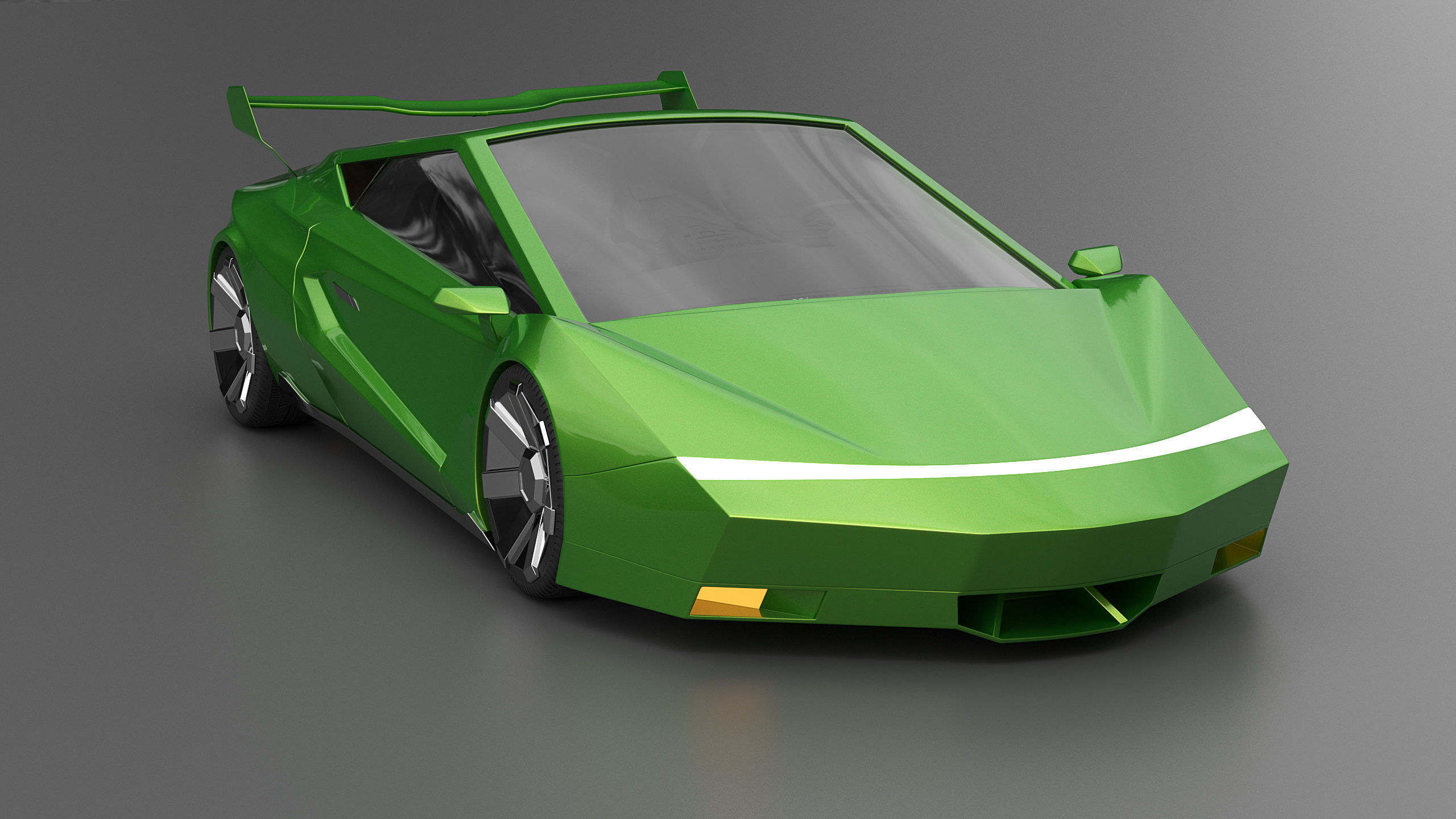self-made racing car model 3D model_2