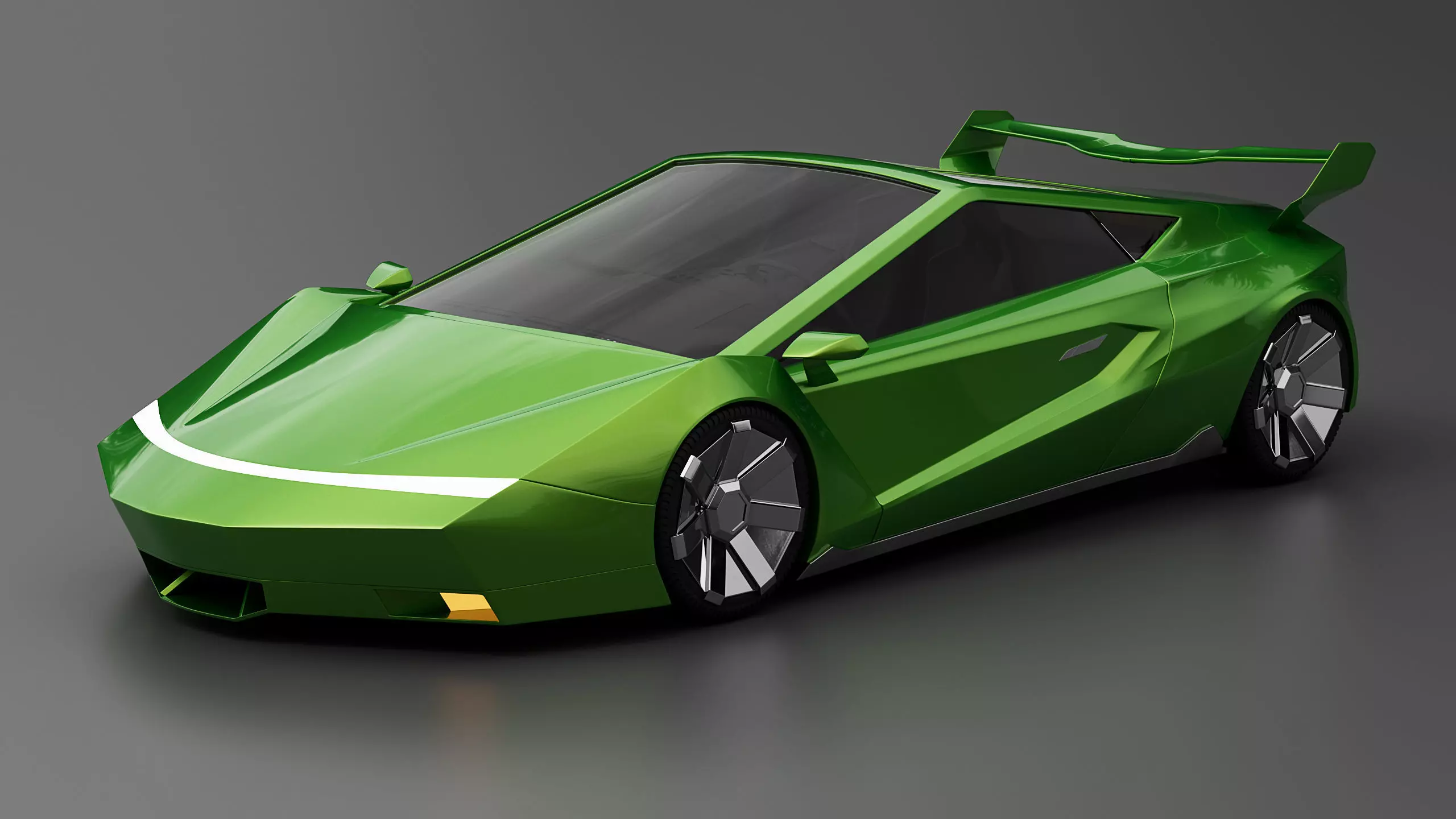 self-made racing car model 3D model_0