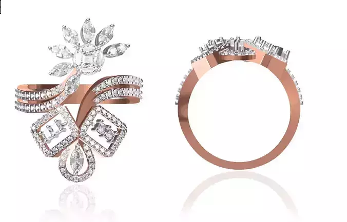 Women Wedding Engagement Ring STL FBX JCD Details