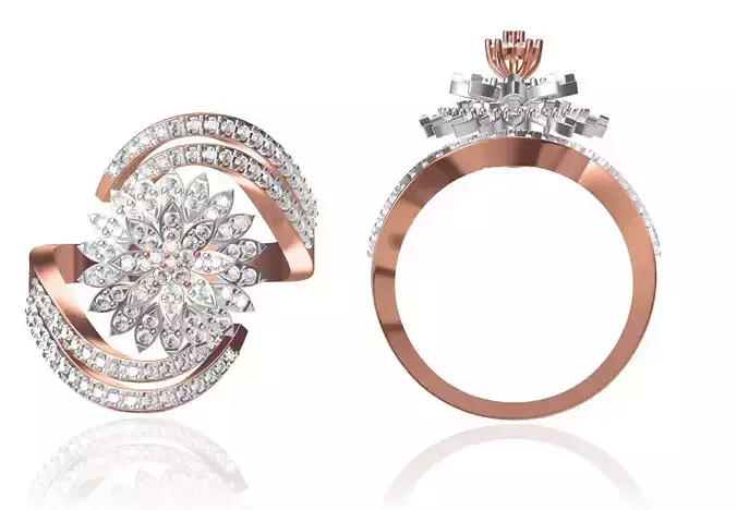 Women Wedding Engagement Ring STL FBX JCD Details