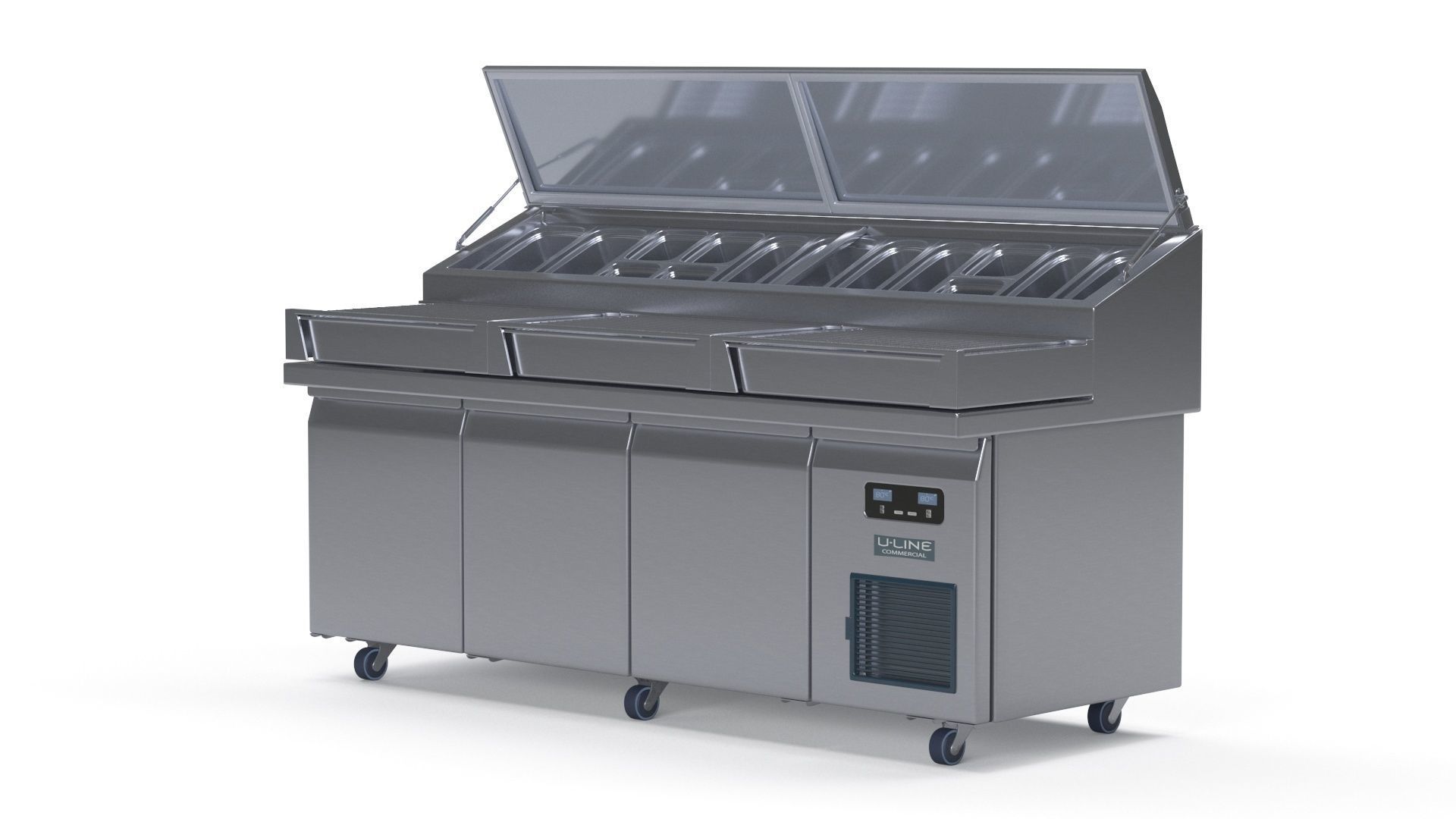 U-Line Pizza Prep Table Refrigerators Ucpt588-Ss61A 3D model_28