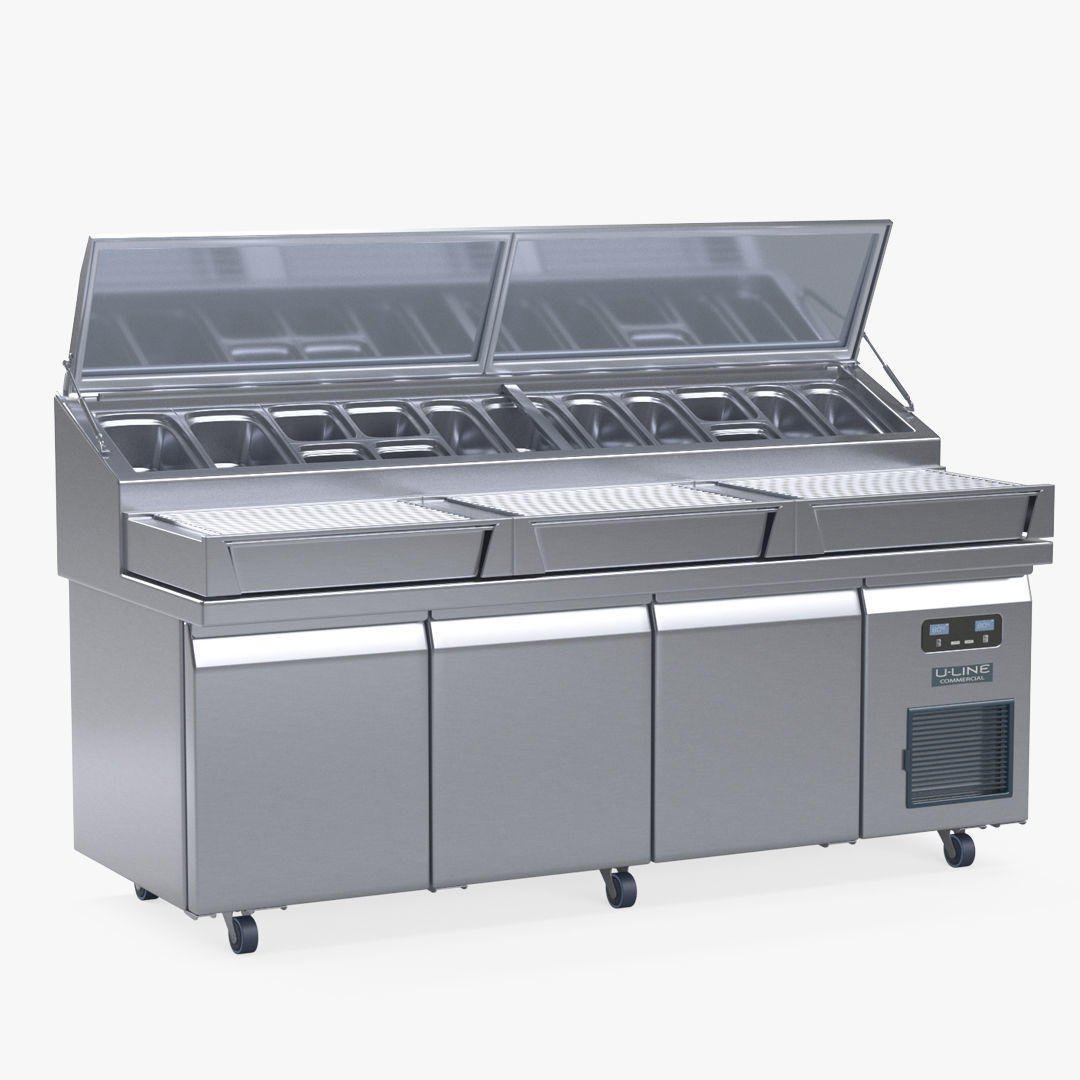U-Line Pizza Prep Table Refrigerators Ucpt588-Ss61A 3D model_34