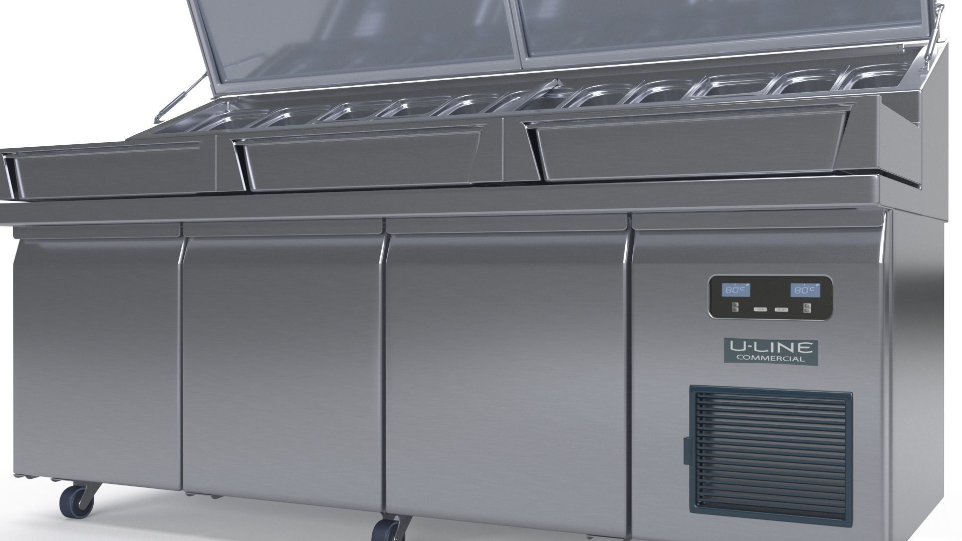 U-Line Pizza Prep Table Refrigerators Ucpt588-Ss61A 3D model_6