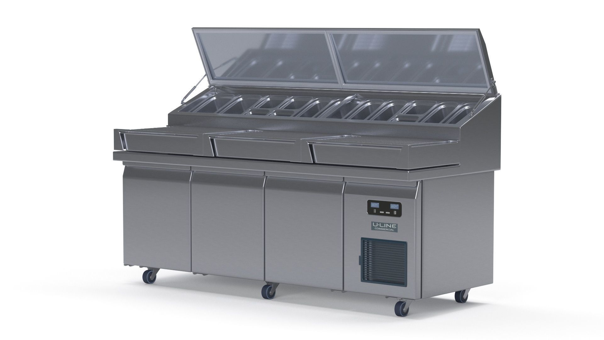 U-Line Pizza Prep Table Refrigerators Ucpt588-Ss61A 3D model_29