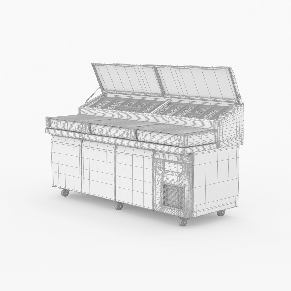 U-Line Pizza Prep Table Refrigerators Ucpt588-Ss61A 3D model_31