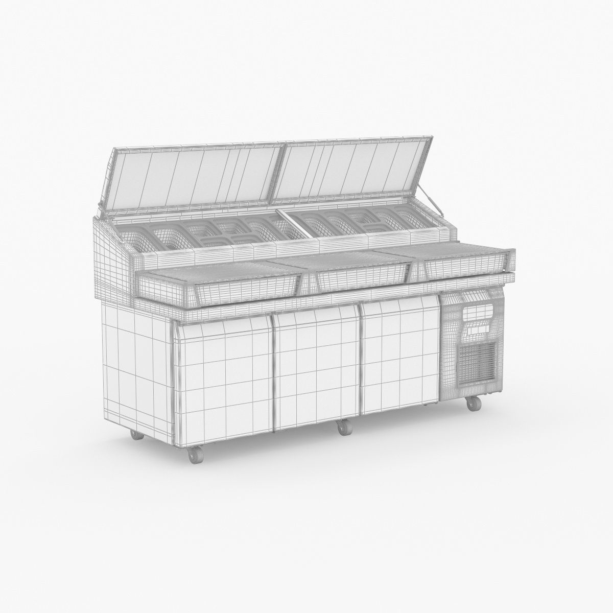 U-Line Pizza Prep Table Refrigerators Ucpt588-Ss61A 3D model_33