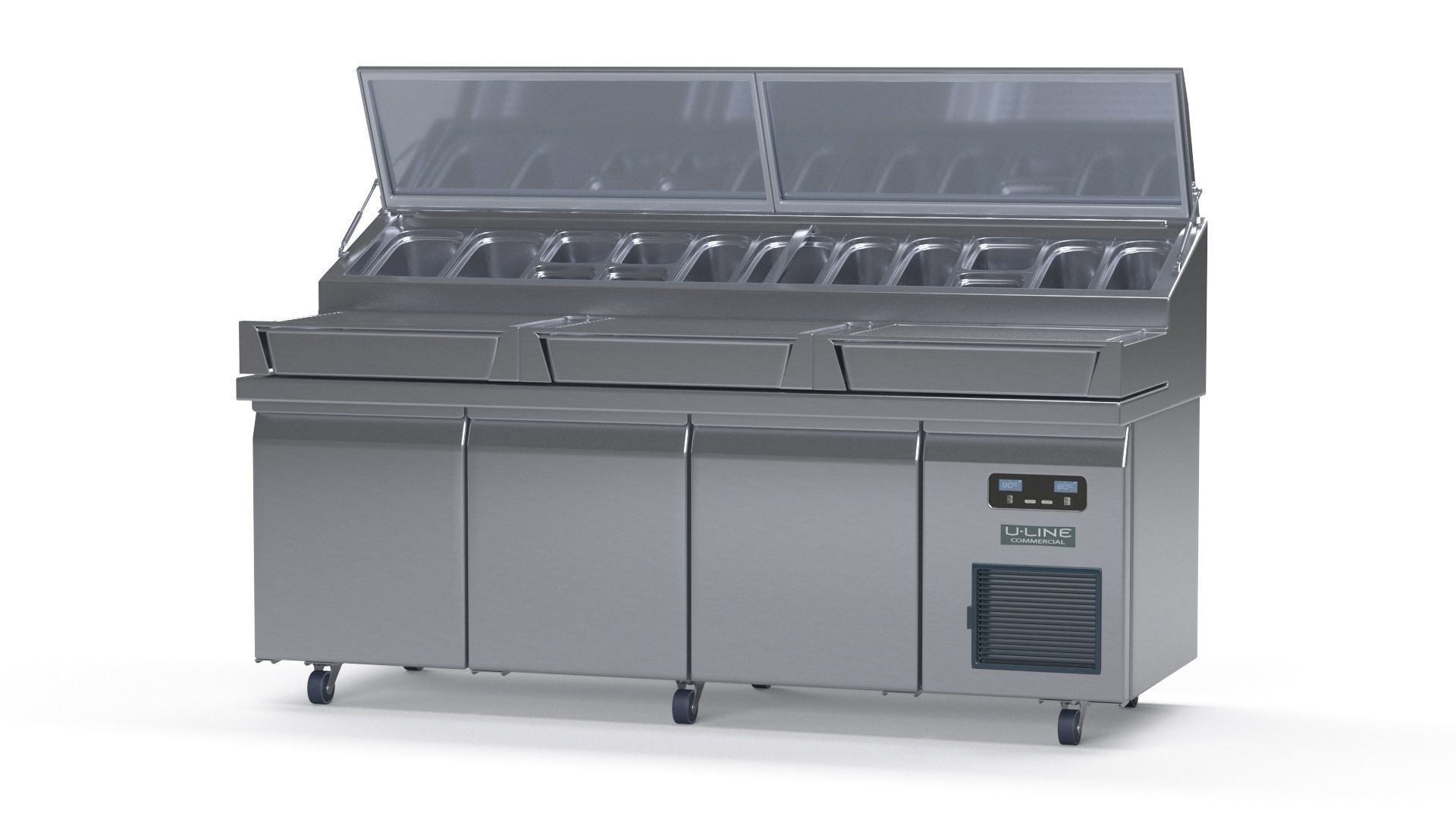U-Line Pizza Prep Table Refrigerators Ucpt588-Ss61A 3D model_12