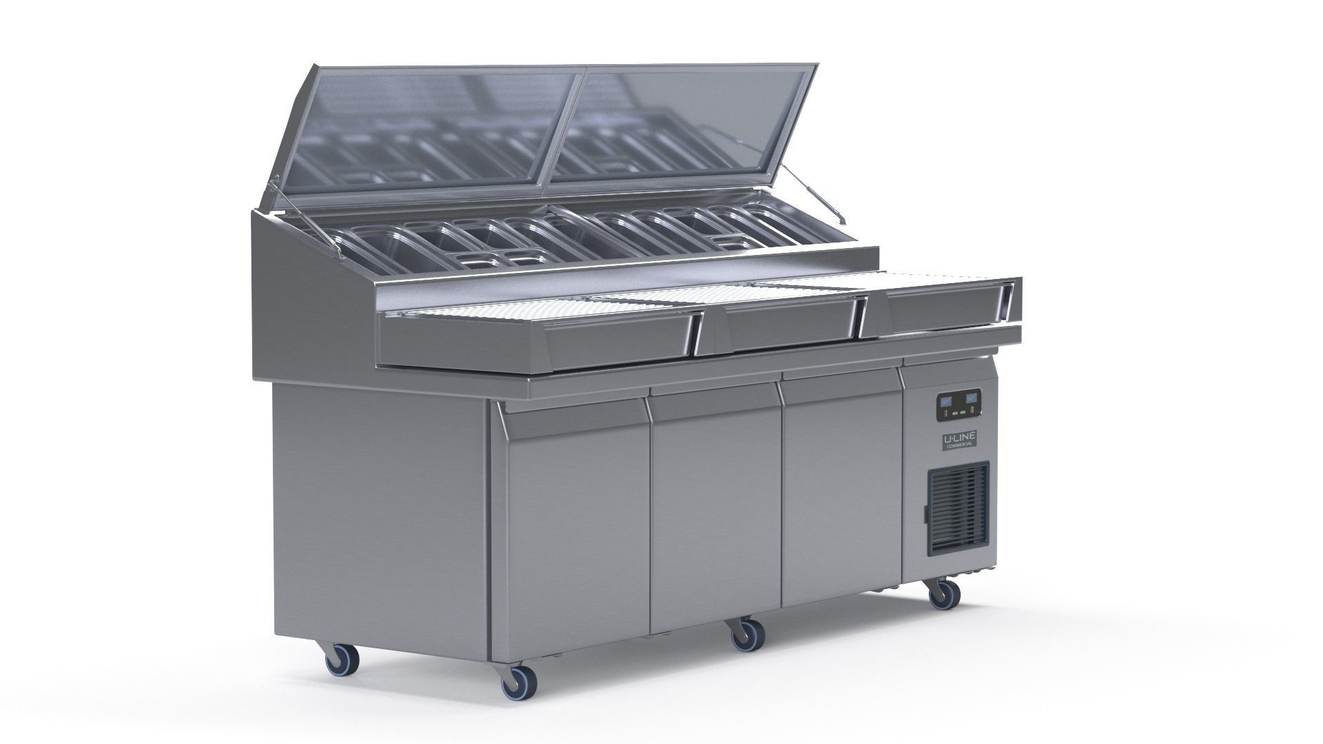 U-Line Pizza Prep Table Refrigerators Ucpt588-Ss61A 3D model_17