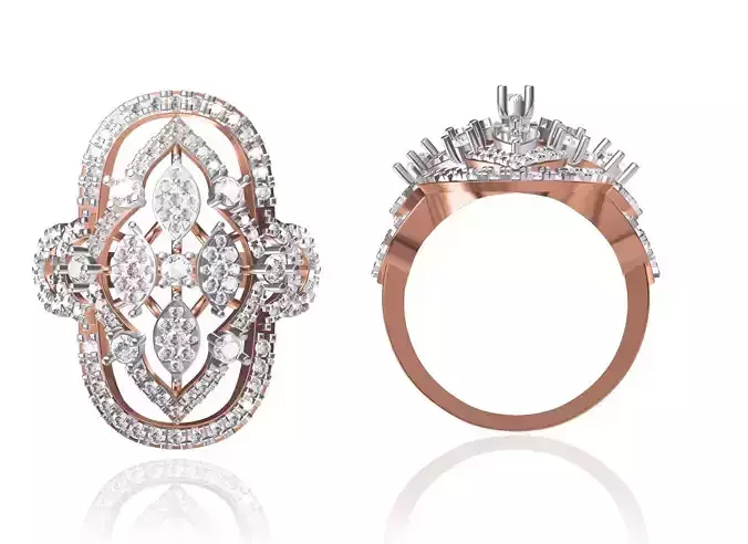 Women Wedding Engagement Ring STL FBX JCD Details