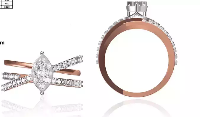 Women Wedding Engagement Ring STL FBX JCD Details