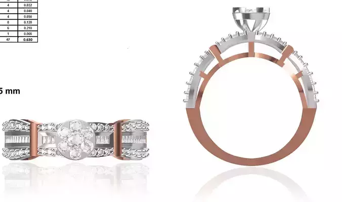 Women Wedding Engagement Ring STL FBX JCD Details