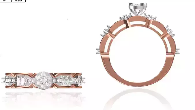 Women Wedding Engagement Ring STL FBX JCD Details