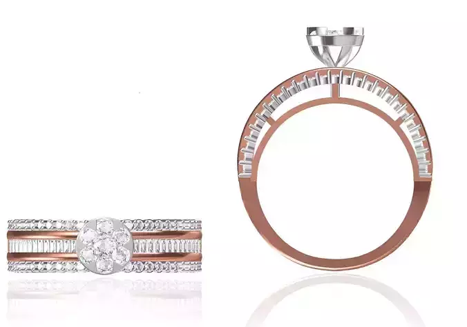 Women Wedding Engagement Ring STL FBX JCD Details